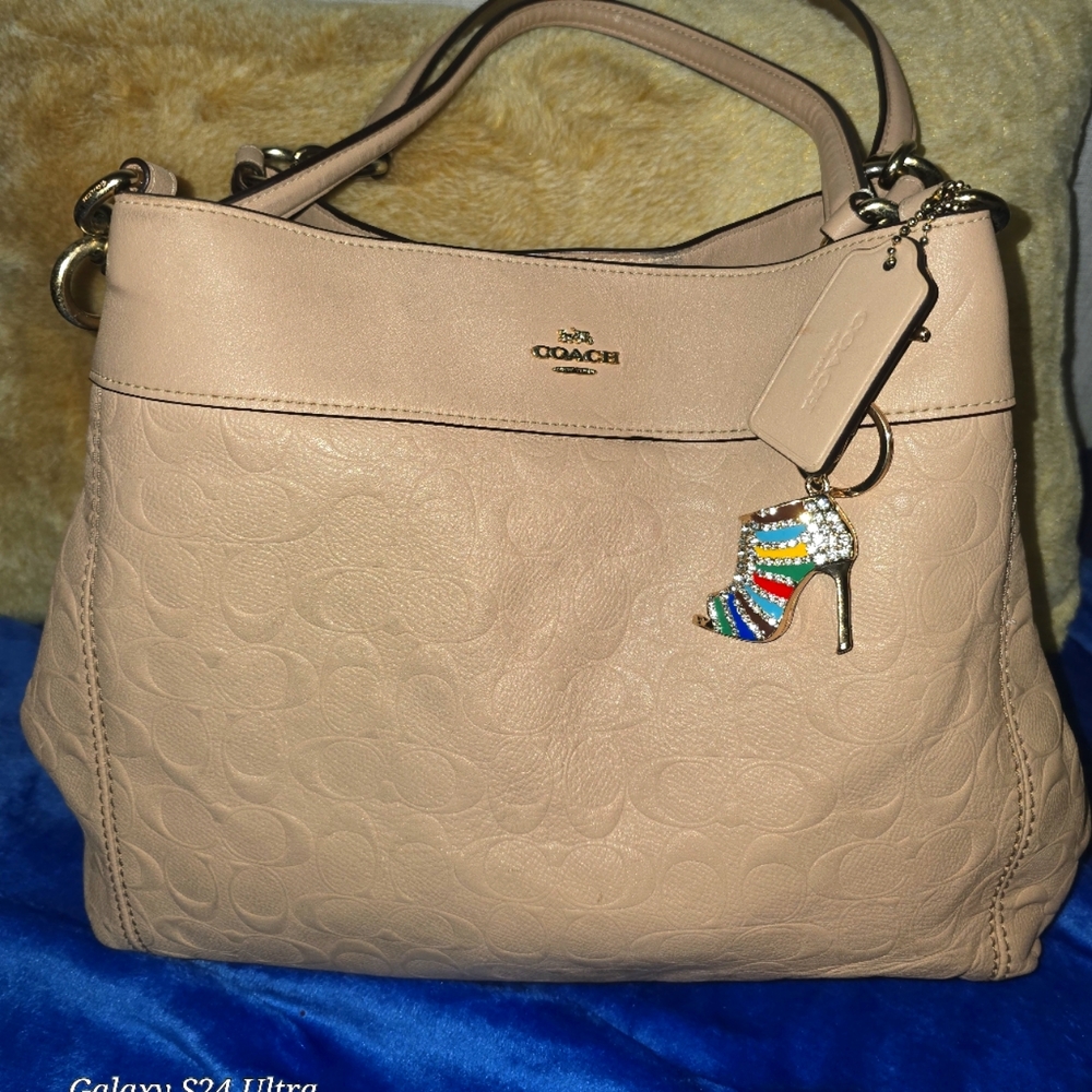 Coach Nude Pink Leather Shoulder Bag